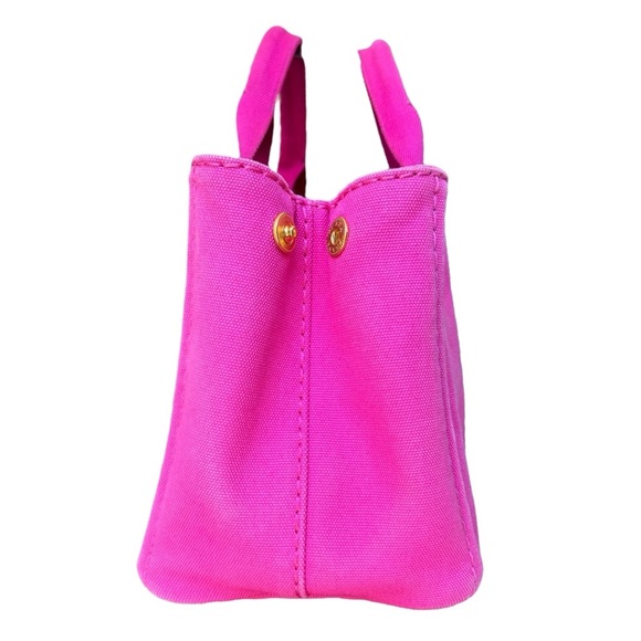 Prada Canapa Canvas Medium Tote Bag Hot Pink - Picture 5 of 15